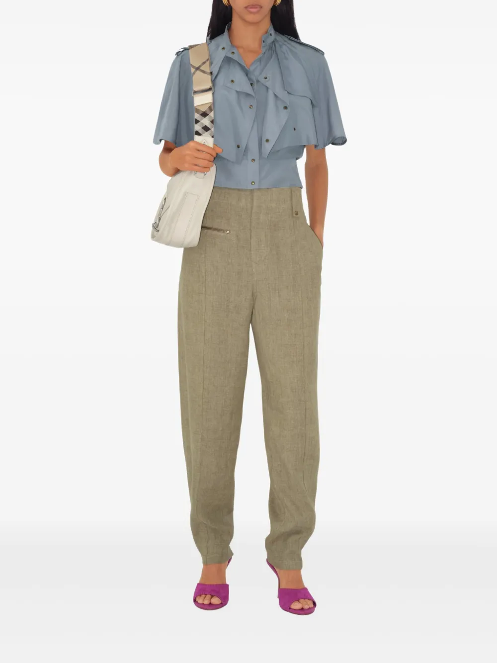 Burberry Linnen broek Bruin