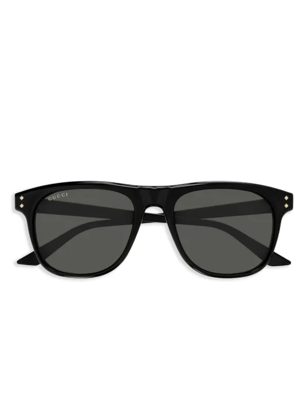 Gucci Eyewear スクエアフレーム サングラス | ブラック | FARFETCH JP