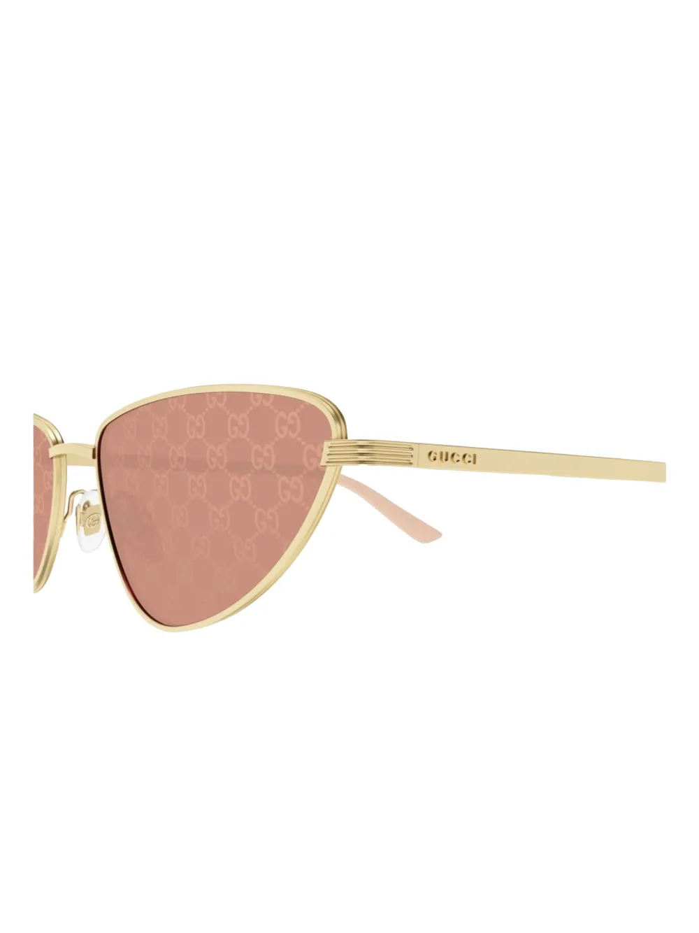 Gucci Eyewear Zonnebril met cat-eye montuur Goud