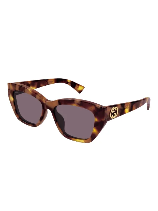 Gucci Eyewear Interlocking G Sunglasses | Brown | FARFETCH ZA
