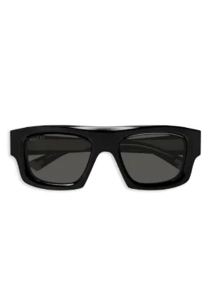Gucci Eyewear スクエアフレーム サングラス | ブラック | FARFETCH JP