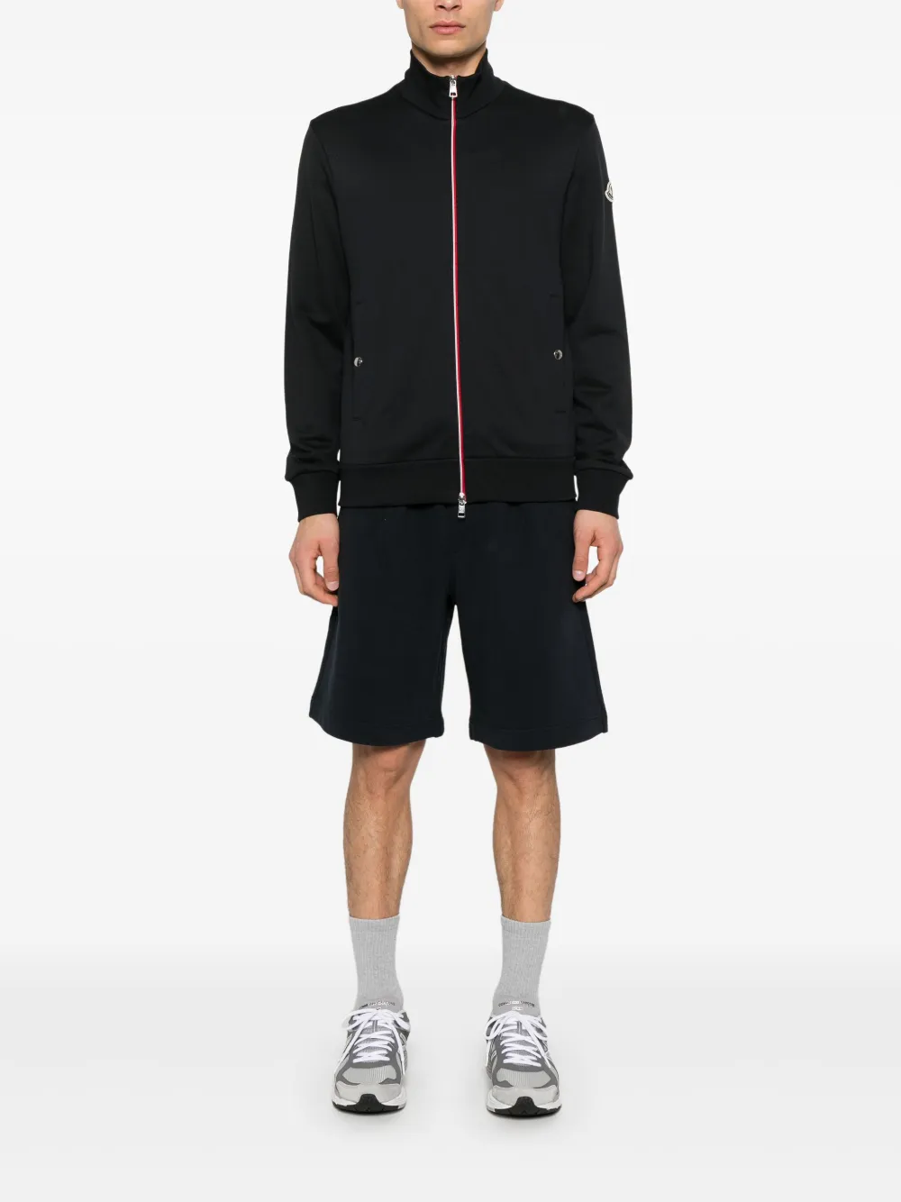 Moncler logo-patch shorts - Blauw