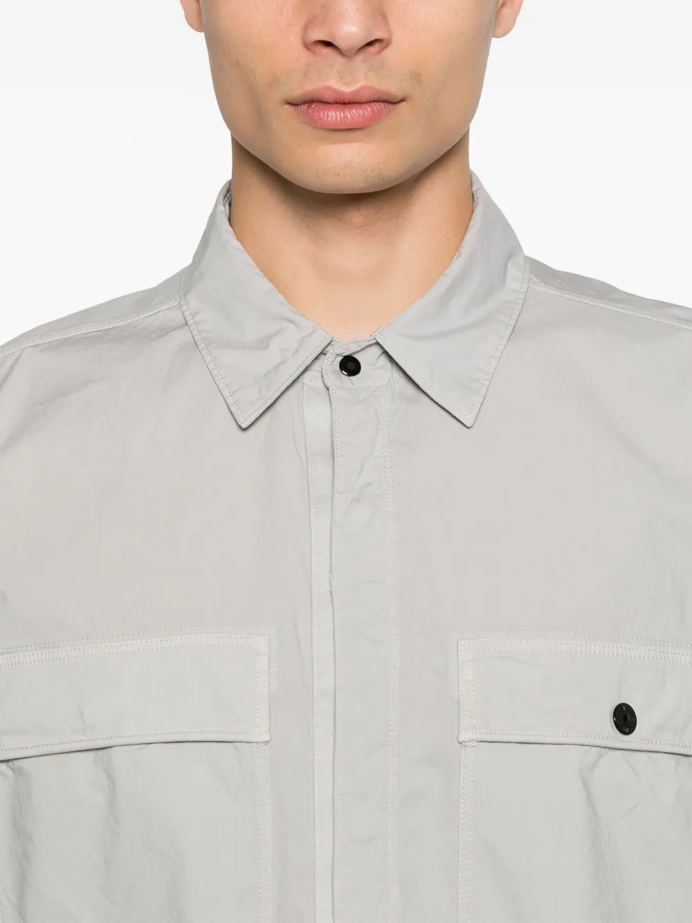 Stone Island Overhemd met Compass-logopatch Grijs