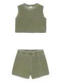 Il Gufo bleach-effect shorts set - Green