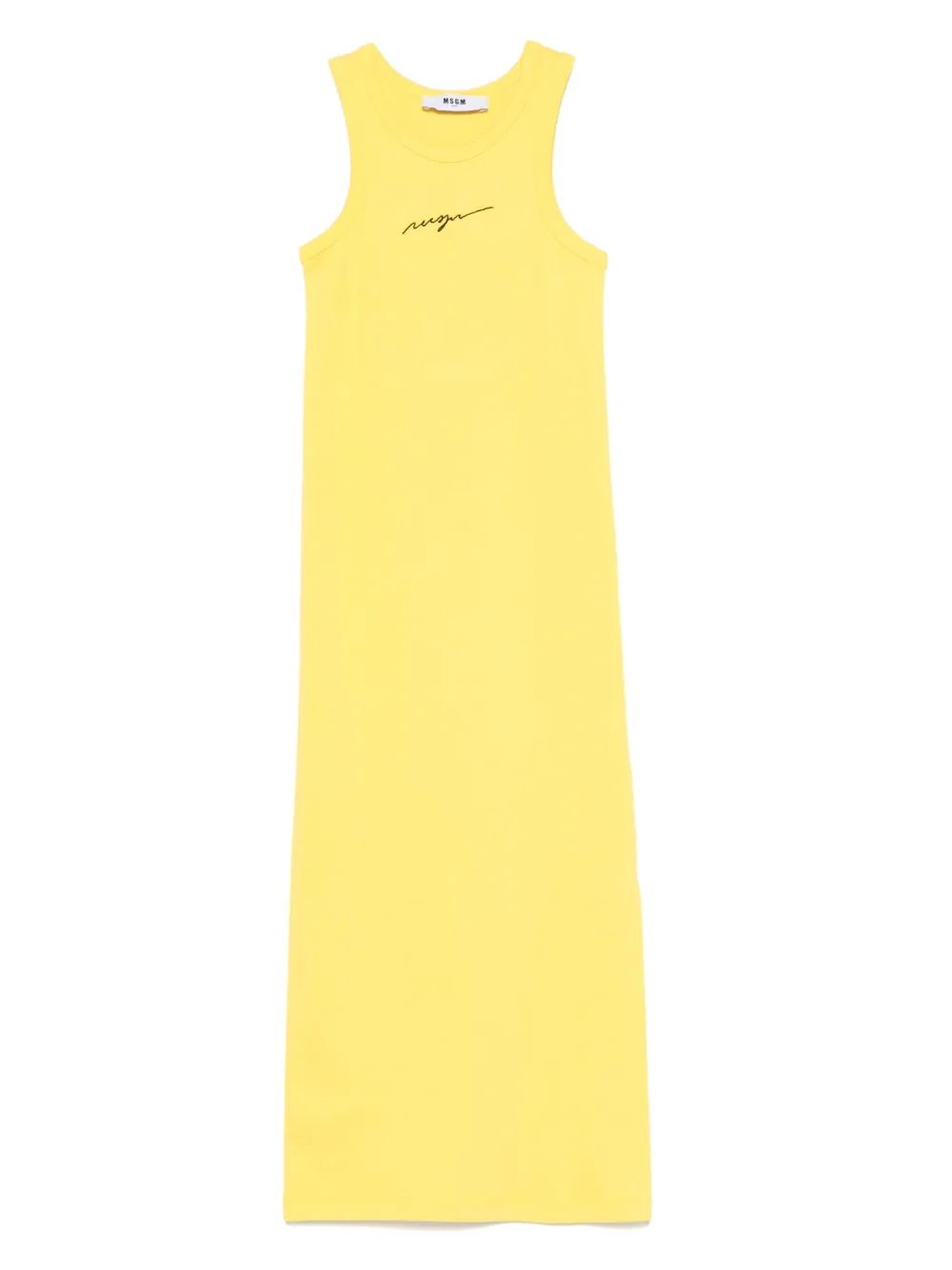 MSGM Kids Jurk met geborduurd logo Geel