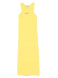 MSGM Kids logo-embroidered dress - Yellow