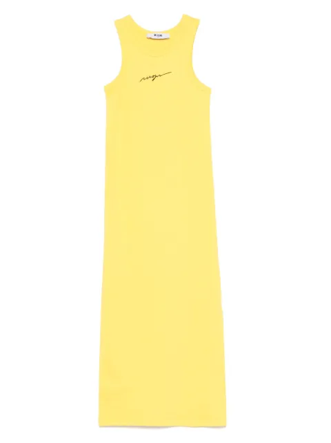 MSGM Kids logo-embroidered dress 
