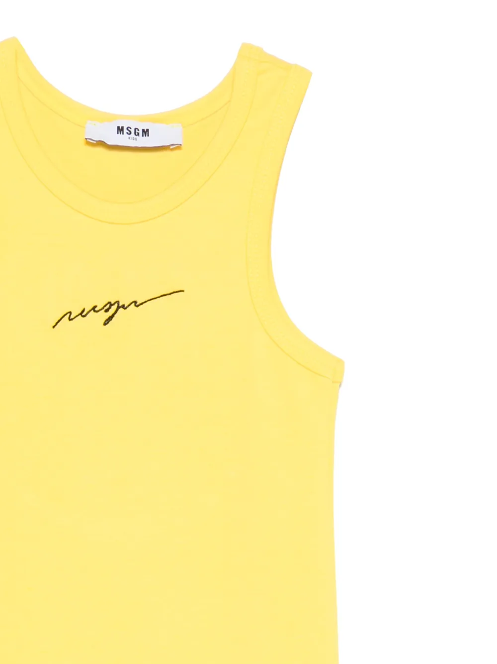 MSGM Kids Jurk met geborduurd logo Geel