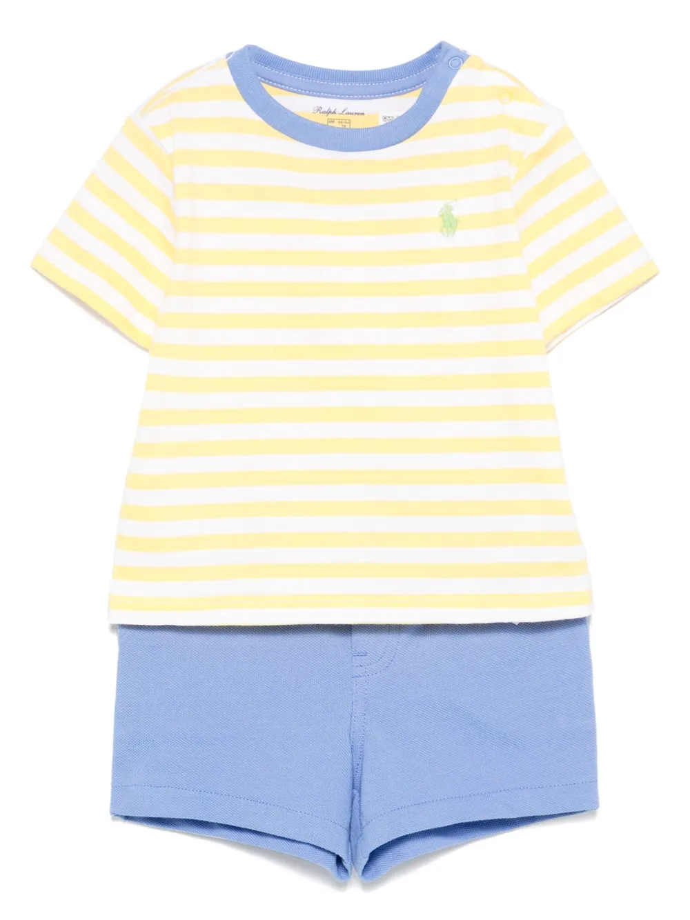 POLO RALPH LAUREN KIDS Gestreepte shorts set Geel