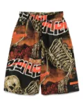 LỰU ĐẠN graphic-print shorts - Black