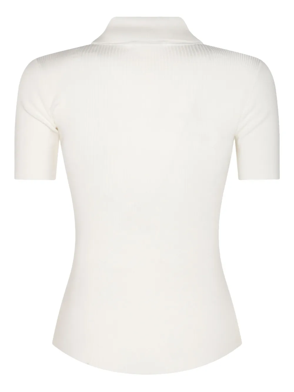 Elisabetta Franchi ribbed polo top - Wit