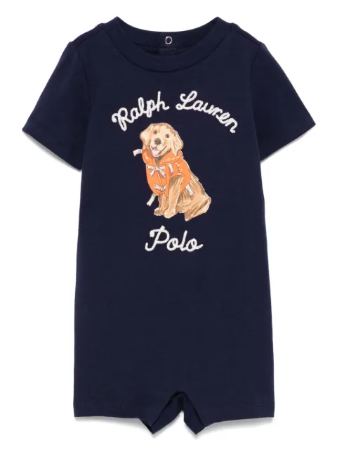 POLO RALPH LAUREN KIDS logo-embroidered romper