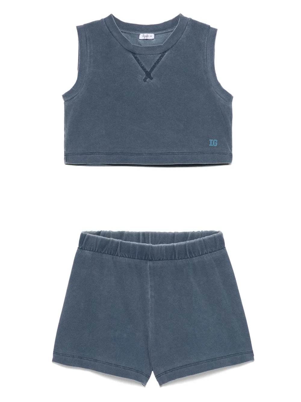 Il Gufo Shorts met gebleekt effect Blauw