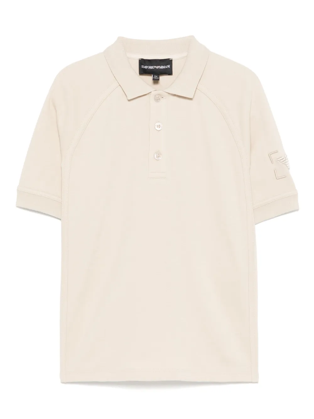 Emporio Ar i Kids Poloshirt met geborduurd logo Beige