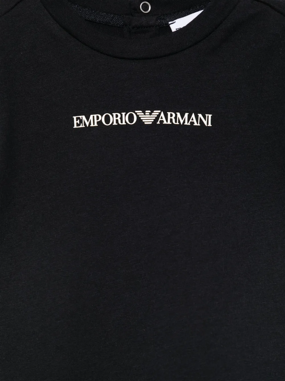Emporio Armani Kids Katoenen T-shirt Zwart