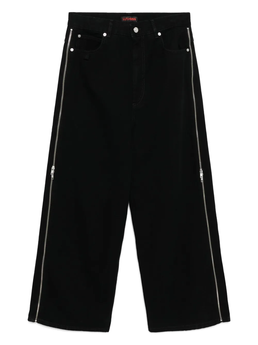 LỰU ĐẠN zip-detail jeans | Black | Image 1