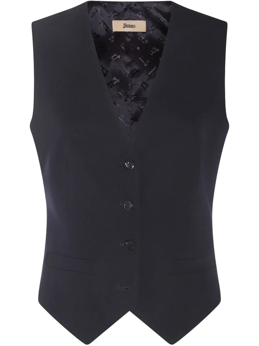Herno Gilet met logo-jacquard Blauw
