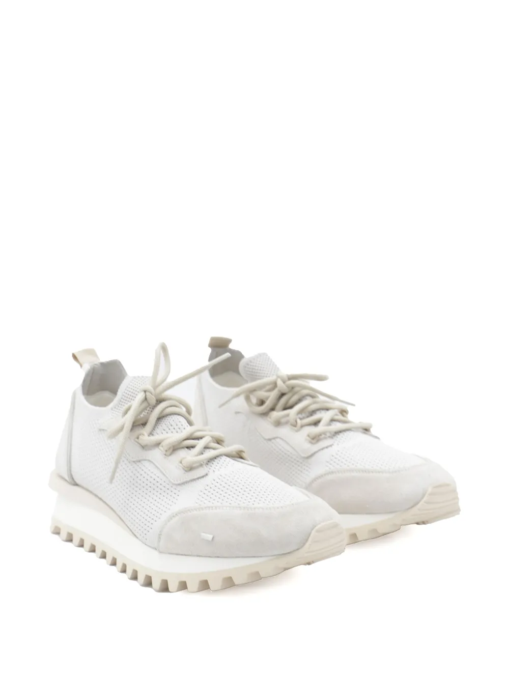 Eleventy micro-mesh panelled trainers White