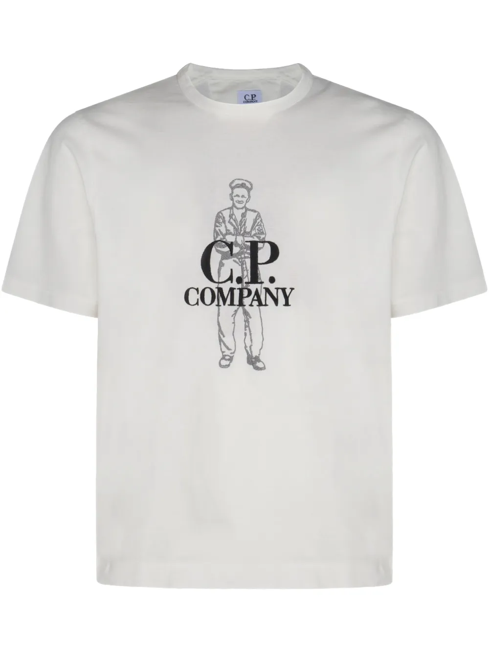 C.P. Company T-shirt met logoprint Wit