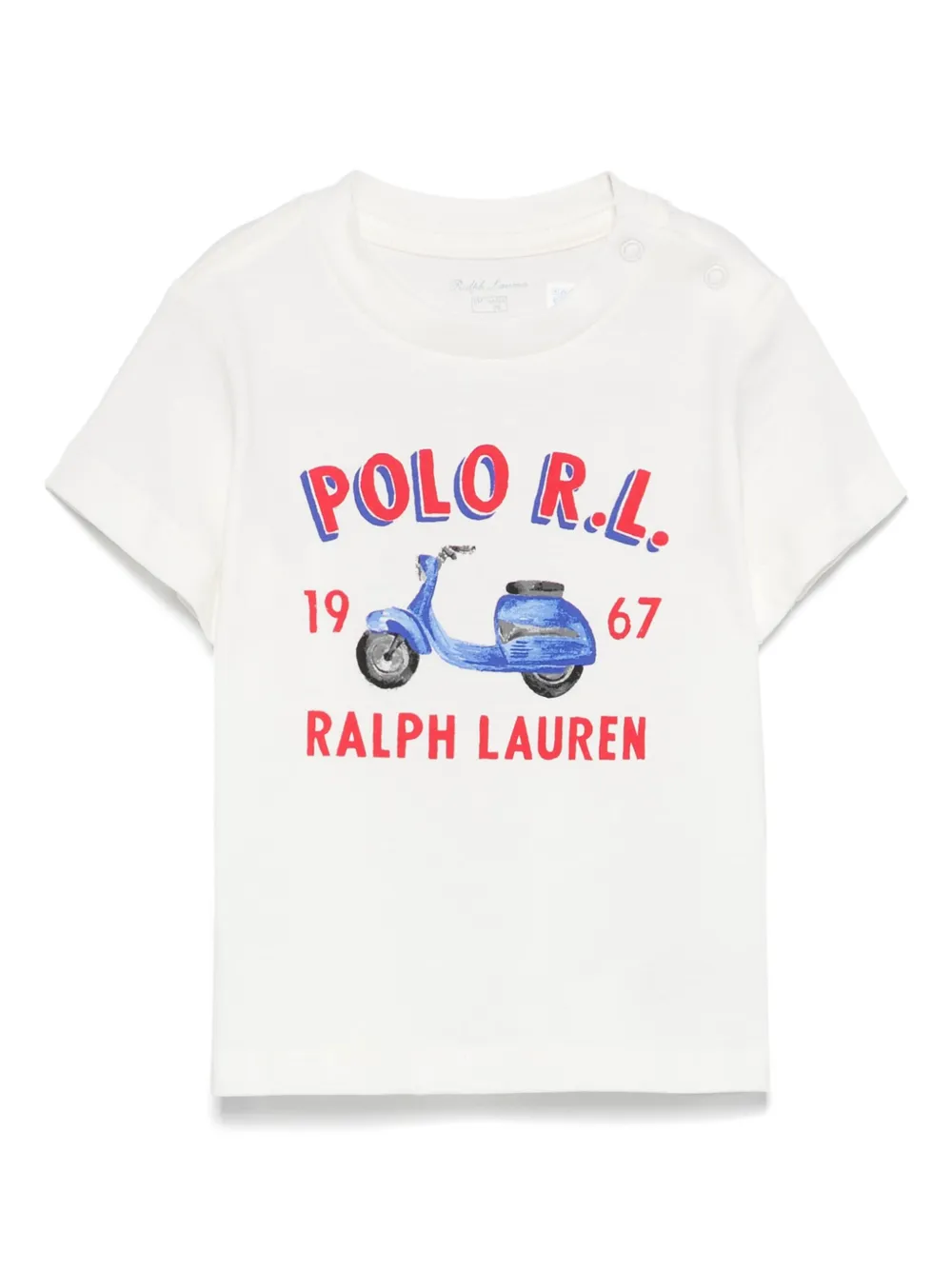POLO RALPH LAUREN KIDS T-shirt met scooterprint Wit