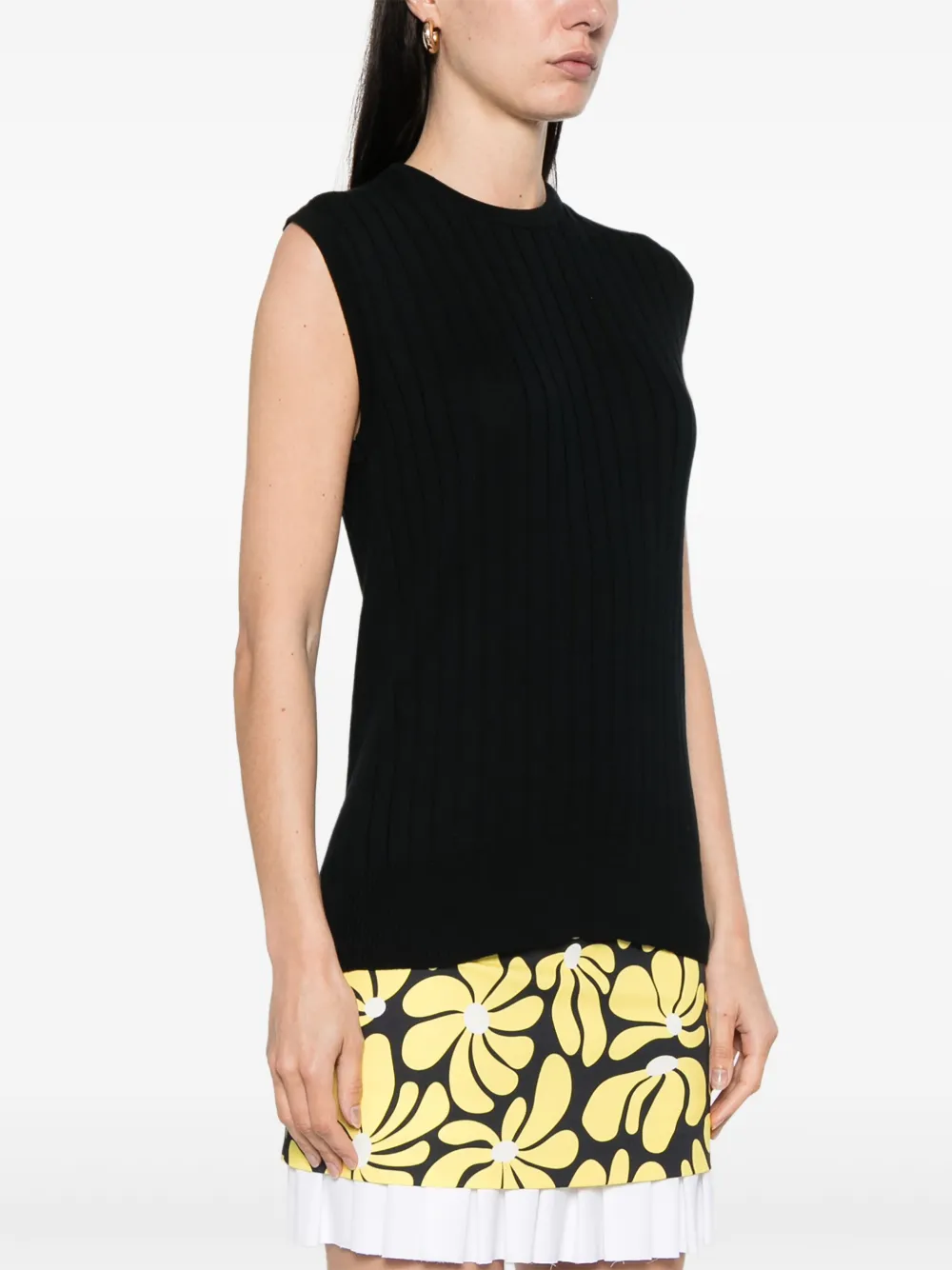 Plan C Ribbed Top In Black