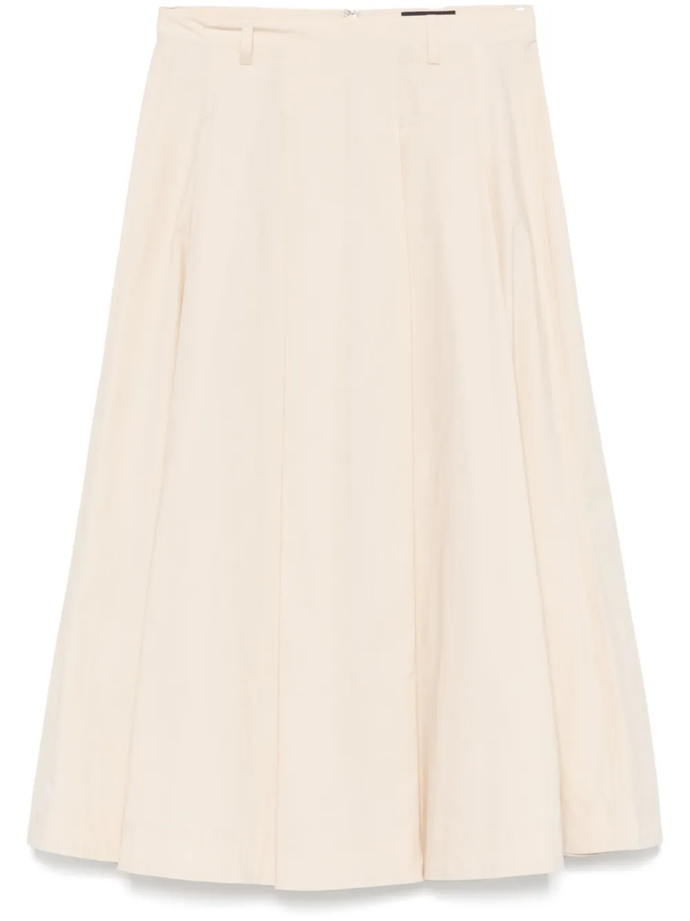 pleated poplin midi skirt