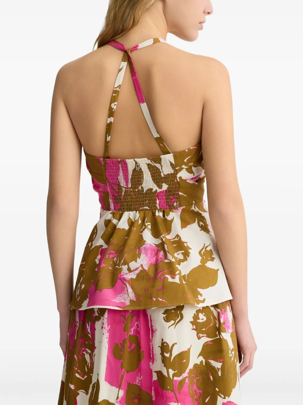 Shop Liu •jo Floral-print Top In Pink