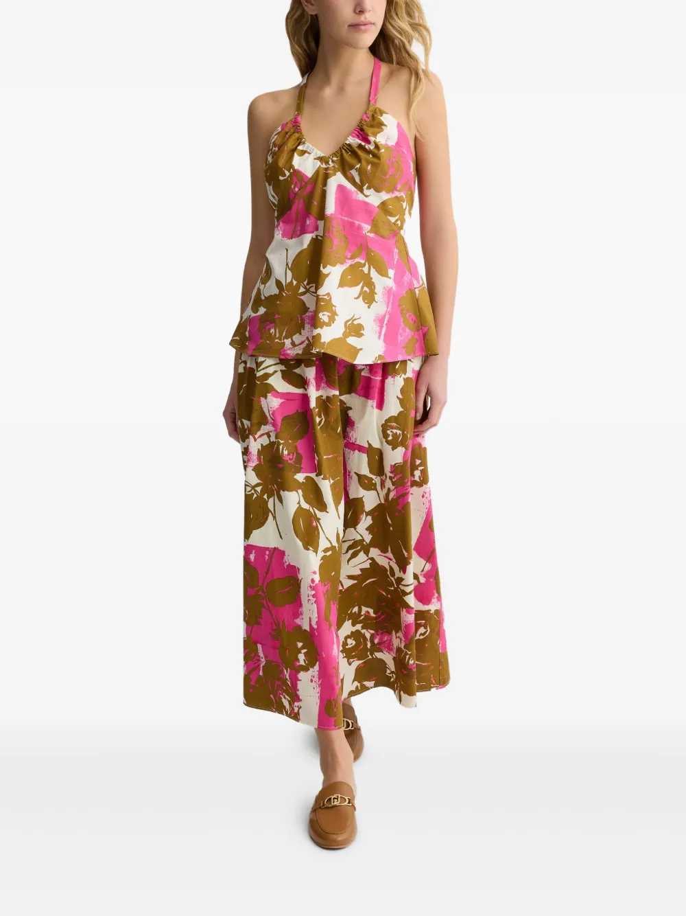 Shop Liu •jo Floral-print Top In Pink