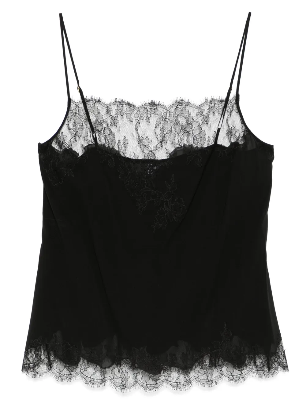 Carine Gilson camisón de seda con encaje Caudry | negro | Image 1