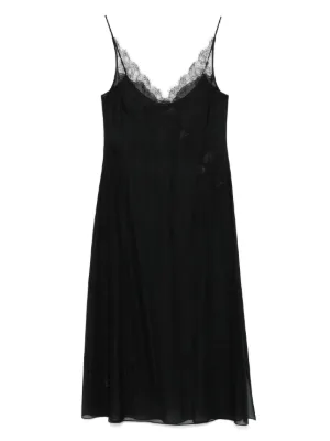 Dolce & Gabbana lace-detail Satin Slip Dress | Black | FARFETCH GE