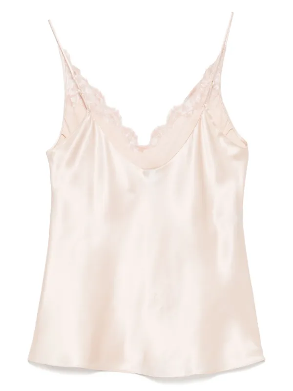 Carine Gilson Caudry-lace Silk Camisole Pink FARFETCH PH