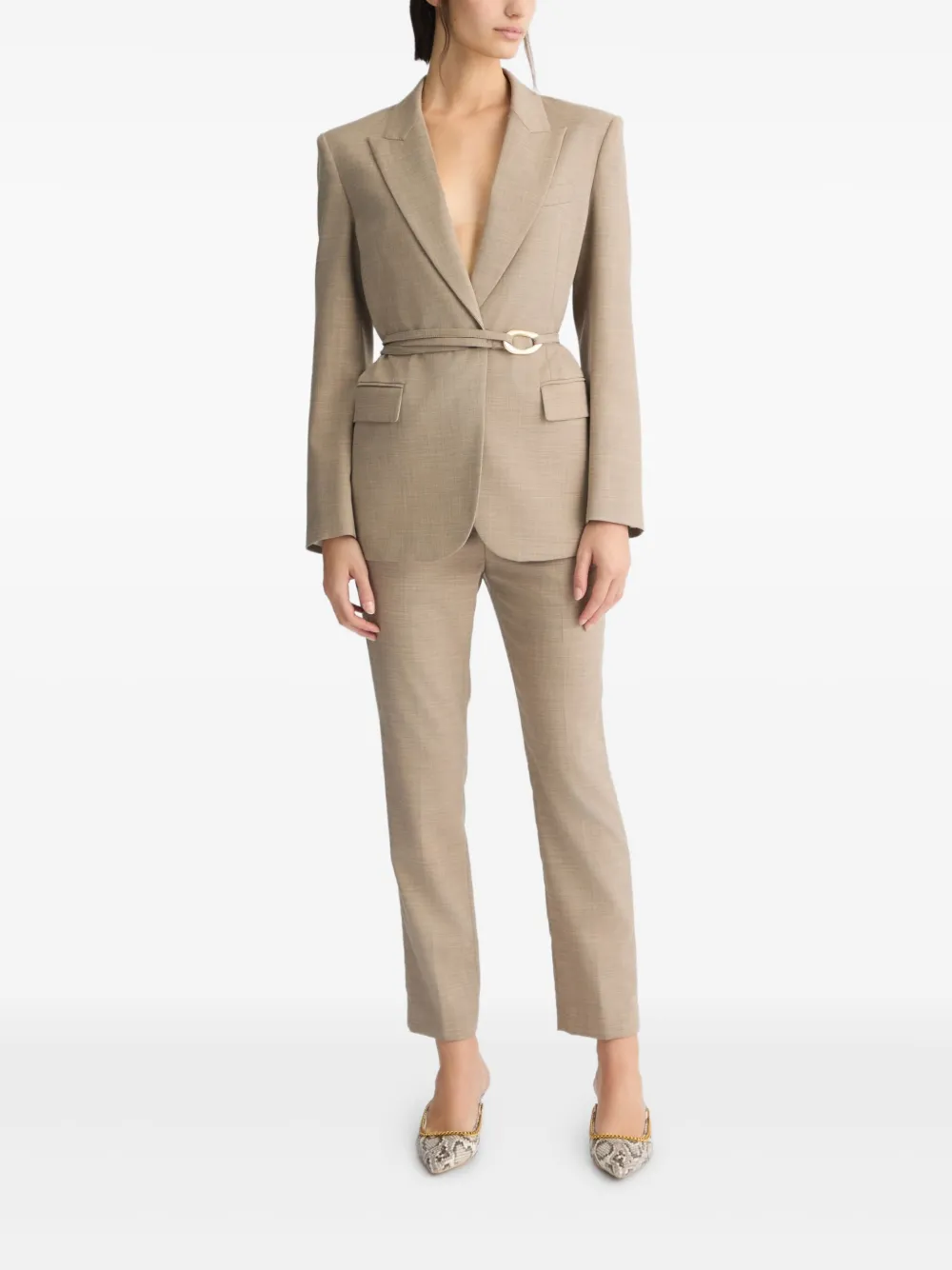 LIU JO high-rise tailored trousers - Beige