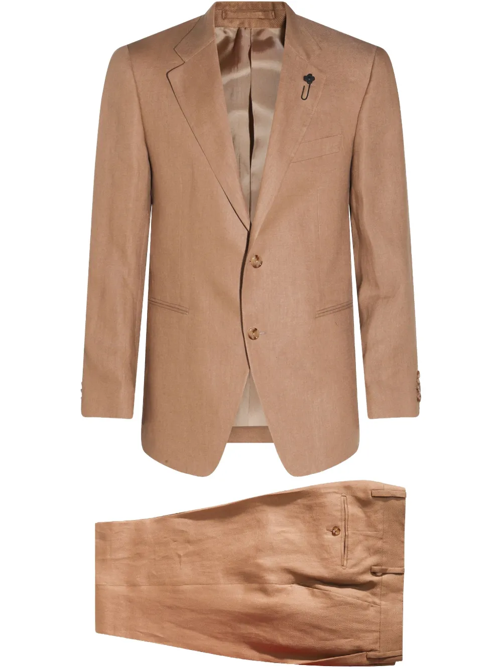 Lardini brooch-detail suit | Brown | Image 1