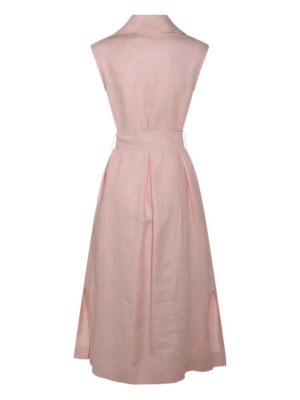 Glanshirt linen midi dress - Roze