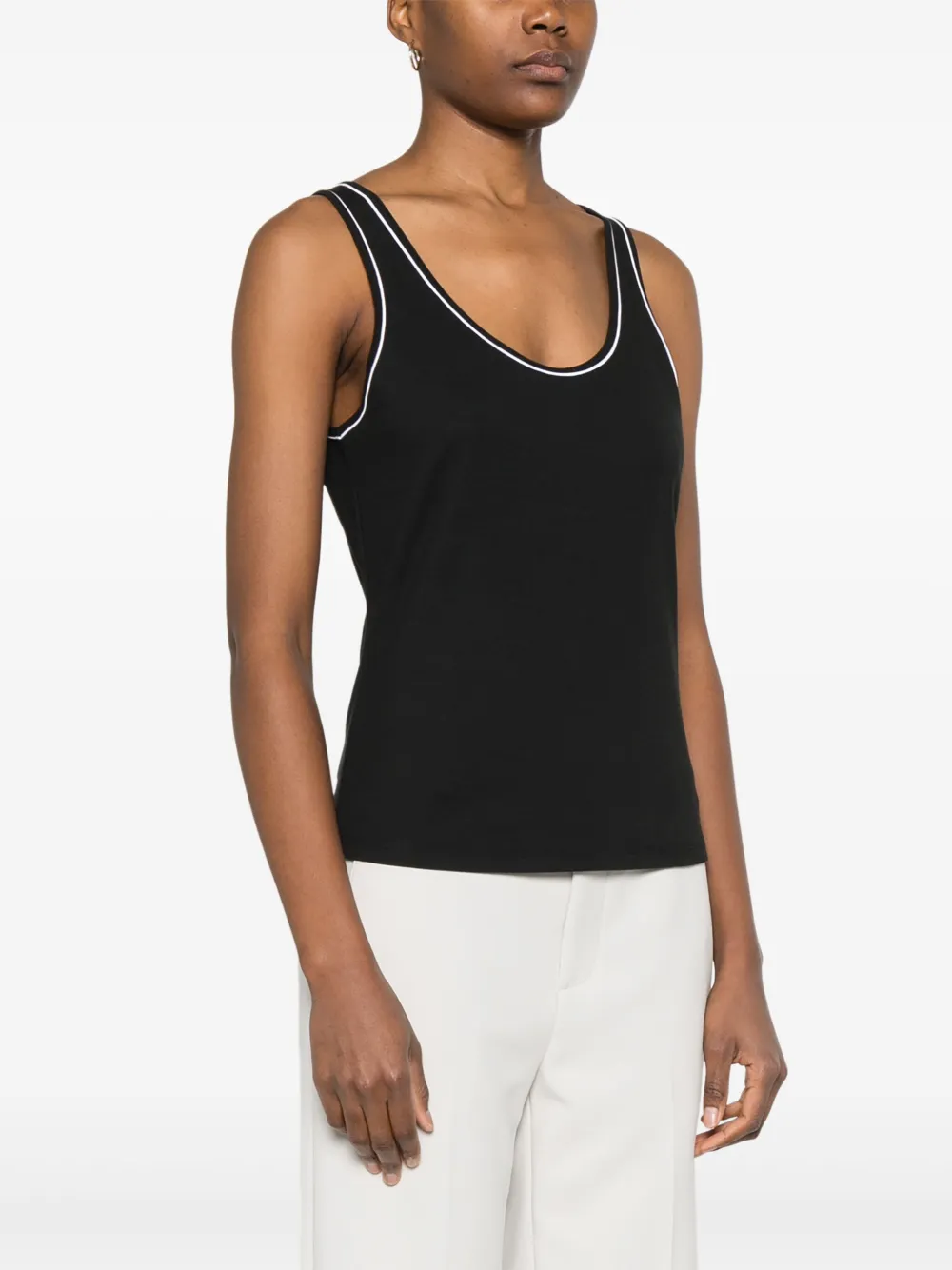 Theory Tanktop met diepe ronde hals Zwart