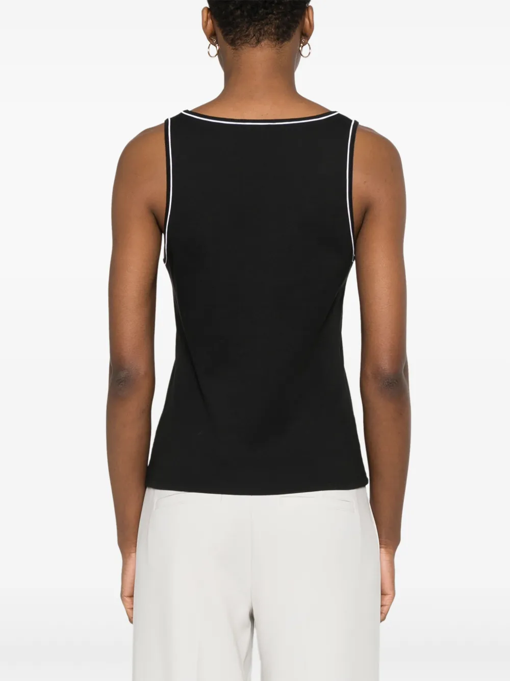 Theory Tanktop met diepe ronde hals Zwart
