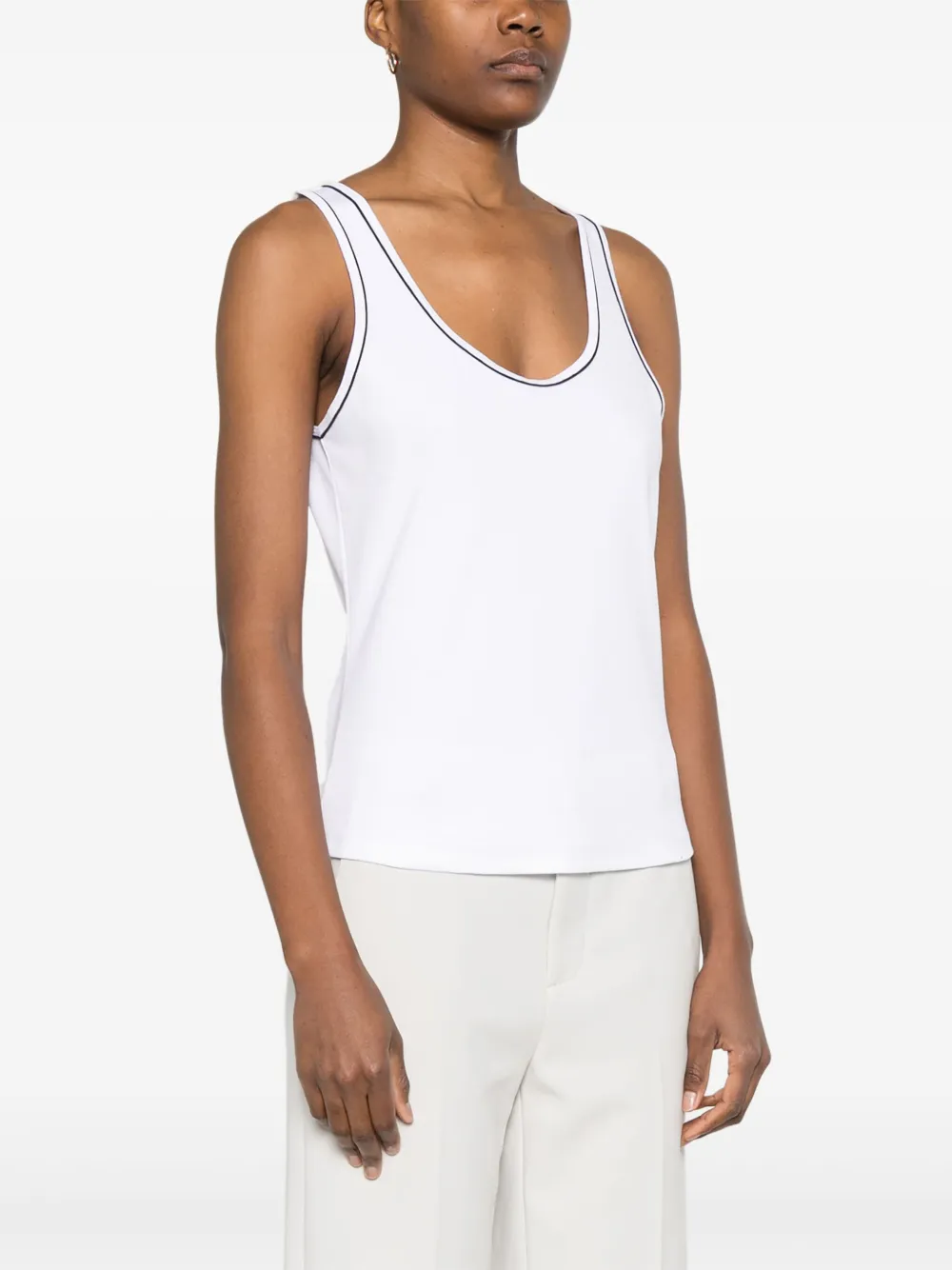 Theory Tanktop met diepe ronde hals Wit