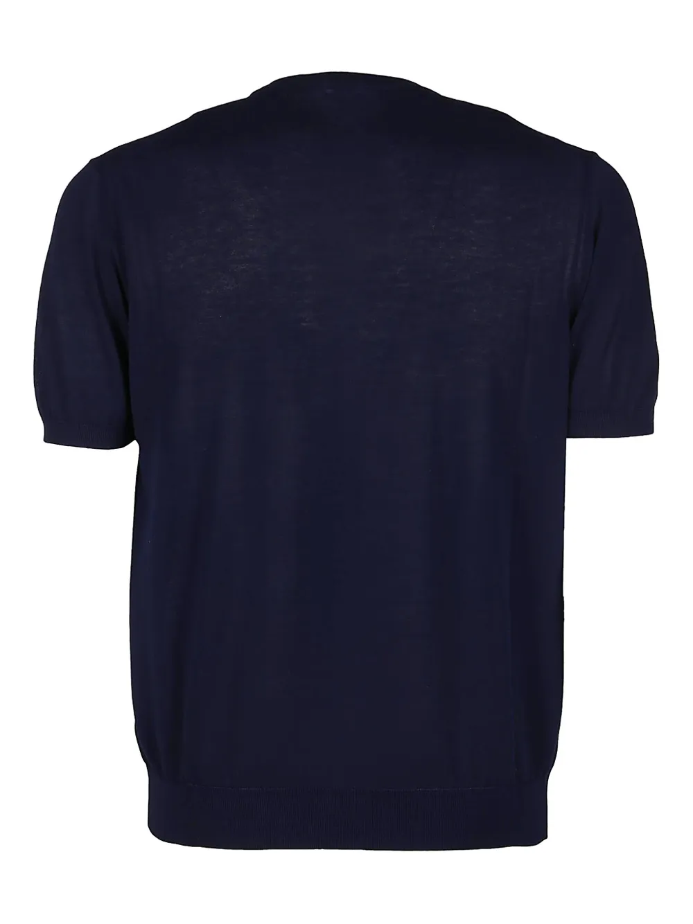 Malo Fijngebreid T-shirt - Blauw