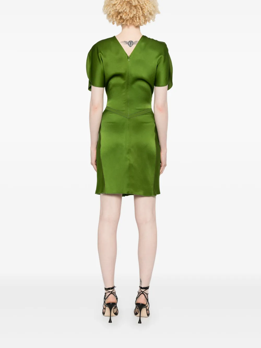 Victoria Beckham Mini-jurk van crêpe Groen