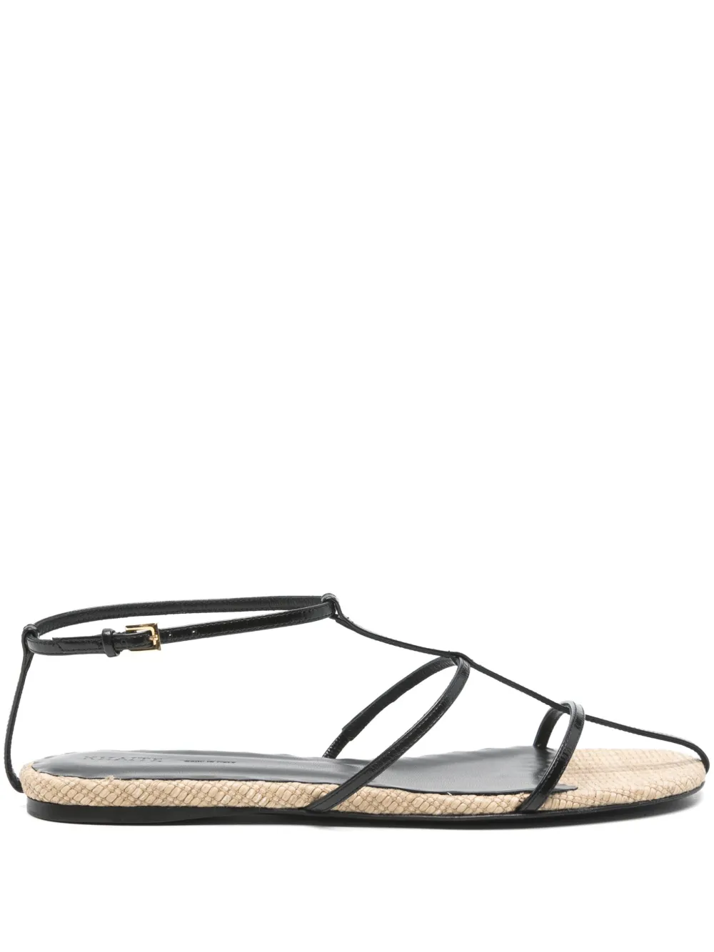 KHAITE cage flat sandals Black