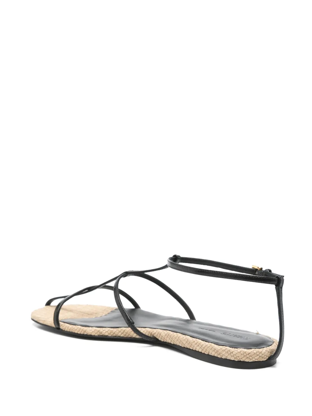 KHAITE cage flat sandals Black