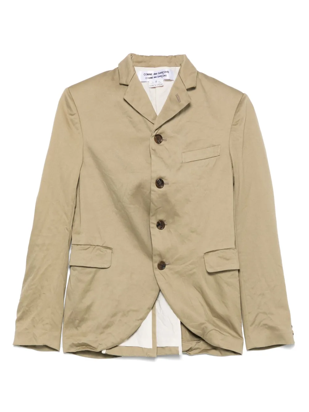 Comme Des Garçons Comme Des Garçons Blazer met enkele rij knopen Beige