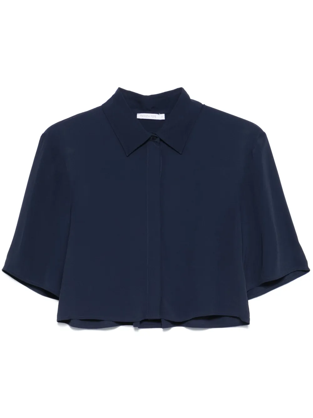 Patrizia Pepe Blouse met logoplakkaat Blauw