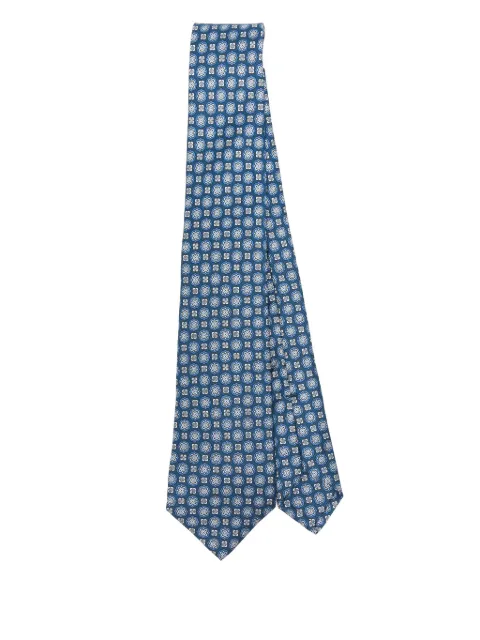 Kiton patterned-jacquard tie
