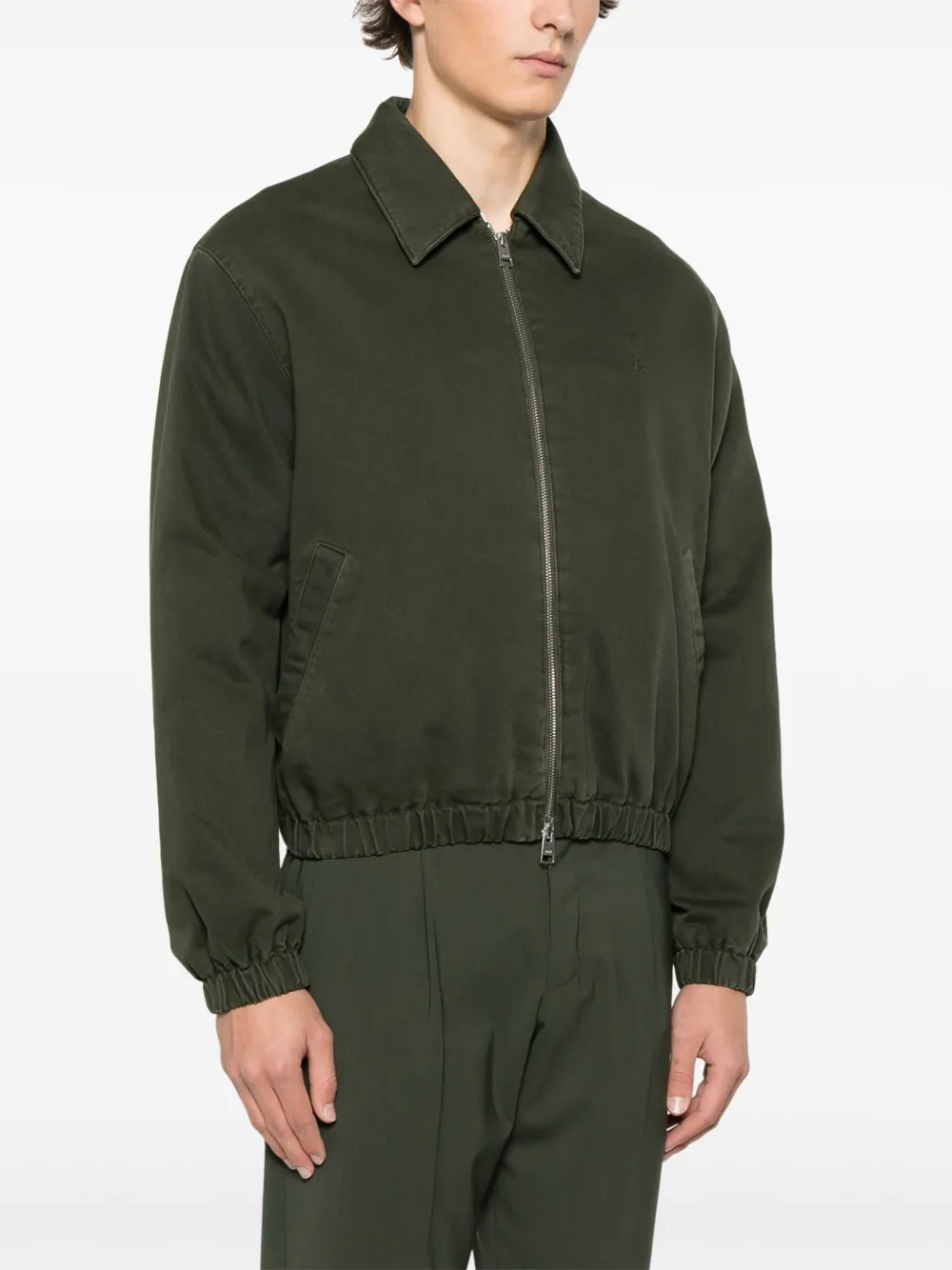 AMI Paris Jack met logo-reliëf Groen