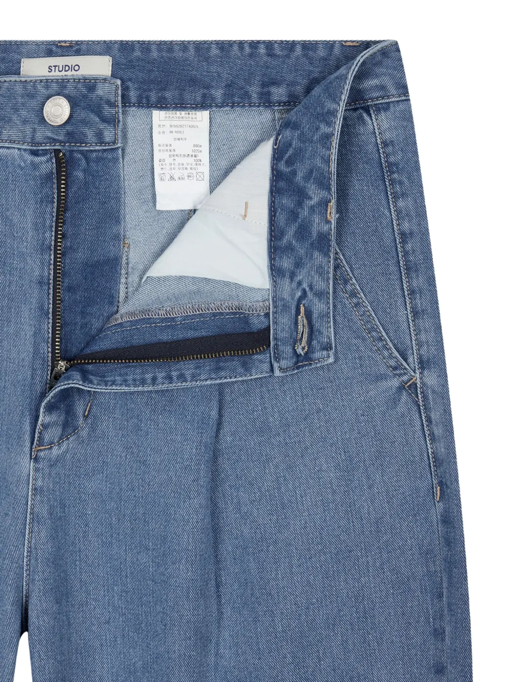 STUDIO TOMBOY Jeans met wijde pijpen en geplooid detail Blauw