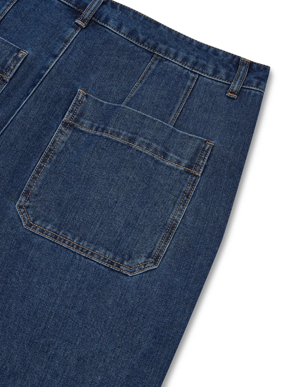 STUDIO TOMBOY Jeans met wijde pijpen en geplooid detail Blauw