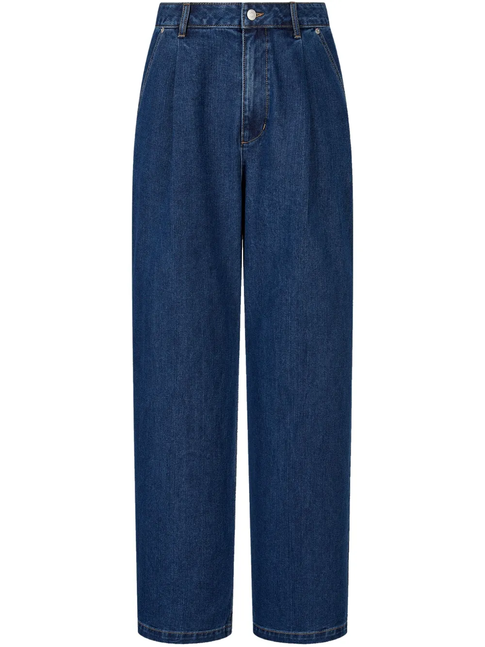 pleat-detail wide-leg jeans