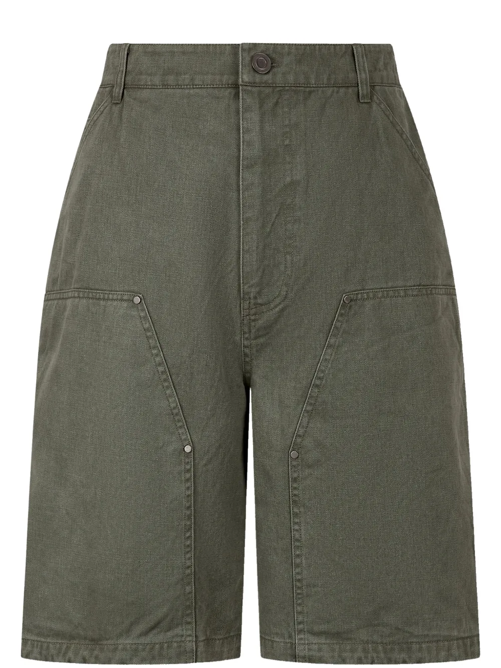 Studio Tomboy Contrast-stitching Shorts In Green
