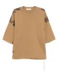 Mastermind World logo-embroidered t-shirt - Neutrals